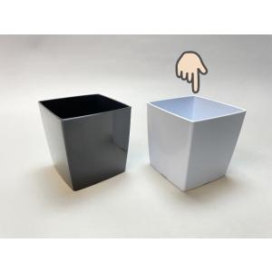 3.5号(2.5号相当)-スクウェアどっしり型プラ鉢-真っ白[254GW]