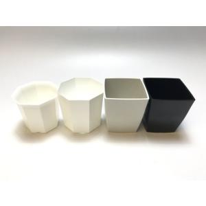 3号厚手-スクウェアスマート型プラ鉢-黒※セッ...の詳細画像1