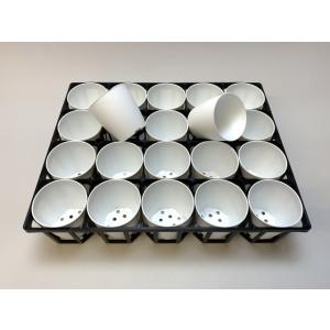 7.5cmポットや2号鉢用四角型枠トレイ：ハーフ標準型[H6.4cm]-20鉢用＋シンプルでマットな...