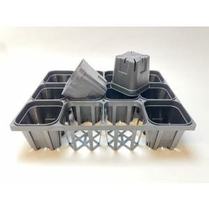 [新]プレステラ90対応：四角型枠黒トレイハーフ＋(新)プレステラ90-黒●(トレイ1枚＋12鉢付きで1セット)[254GB]｜fseguchi