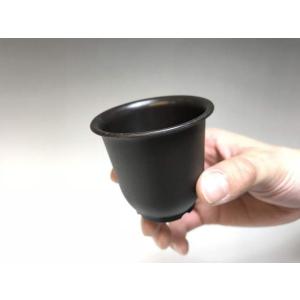 厚手のプラ鉢-ふっくら2号ミニ【黒こげ茶】[2GB]