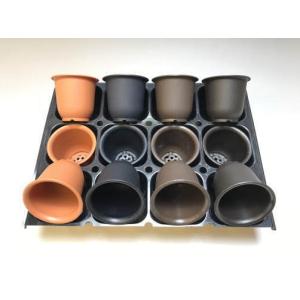 厚手のプラ鉢-ふっくら2号ミニ【黒こげ茶】[2GB]の詳細画像2