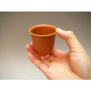 厚手のプラ鉢-ふっくら2号ミニ【茶】の詳細画像2