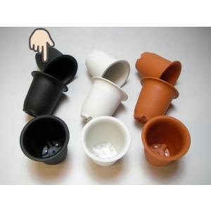 厚手のプラ鉢-ふっくら2.5号-黒＊U-25(QBRAND)＠多肉植物・塊根植物コーデックス・アガベ...