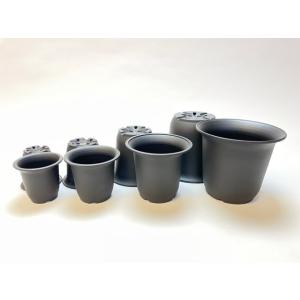 厚手のプラ鉢-ふっくら2.5号-黒*U-25(...の詳細画像2