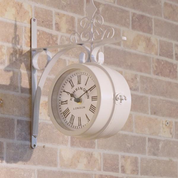 ウォールクロック 両面 壁掛け時計 かわいい アンティーク 掛け時計 クラシック 時計 クロック イ...