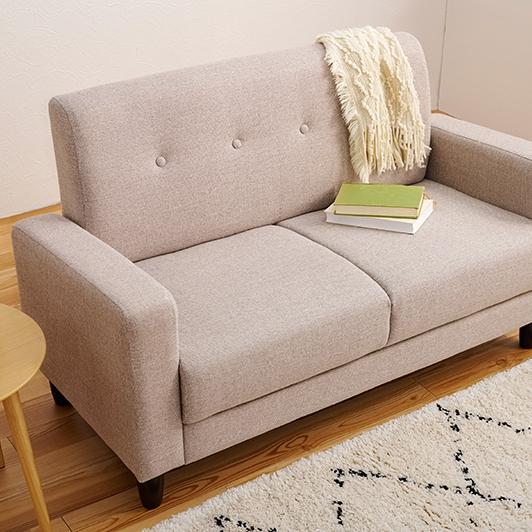 ソファ 2人掛け おしゃれ コンパクト 北欧 ファブリック 二人 一人暮らし ワンルーム リビング ...