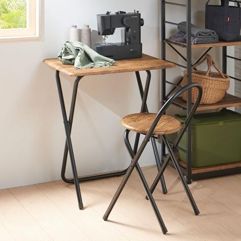 フォールディングテーブルセット デスクセット 折りたたみテーブル イス パイプチェア 軽量 コンパク...