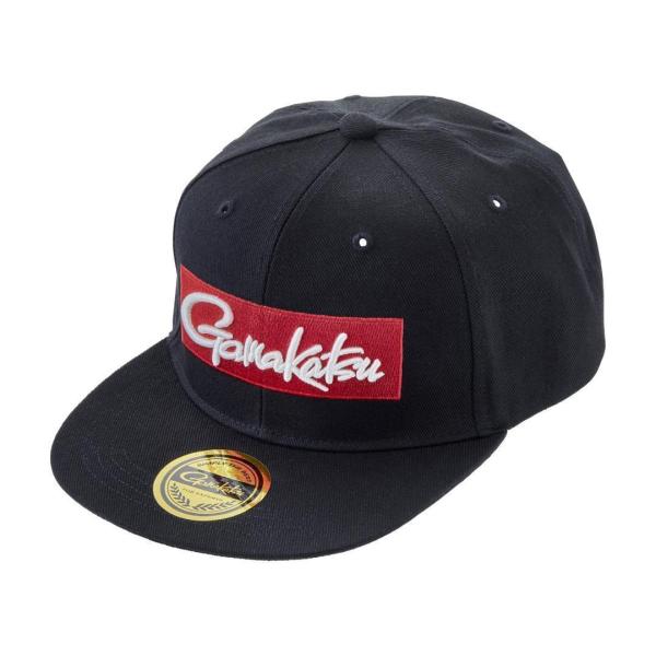 がまかつ GM9105 フラットブリムフィッシングキャップ L ブラック/レッド