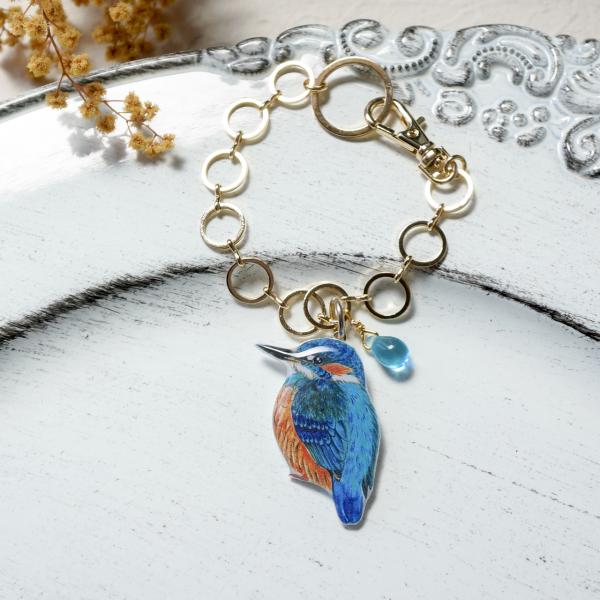 リュネット 飛ぶ宝石 カワセミ ぷくぷく バッグチャーム キーホルダー 青い鳥