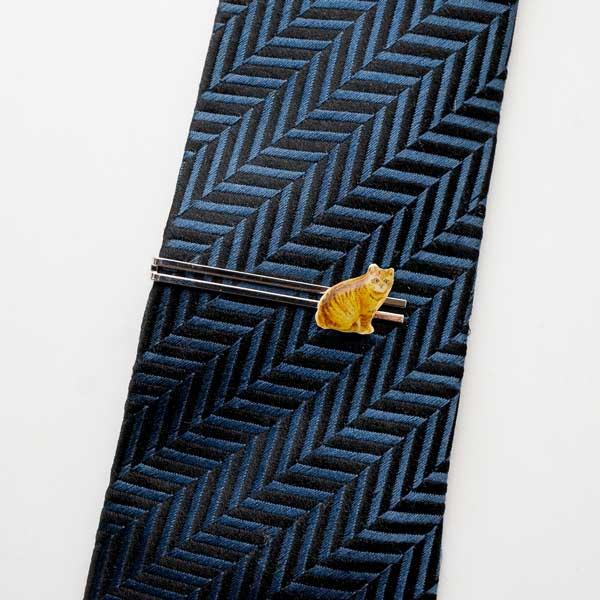 リュネット 茶トラ猫 ぷくぷく ネクタイピン ねこ