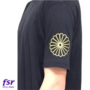 ライトウェイトTシャツ 両袖ゴールド菊紋プリント  武道 格闘技 スポーツ 綿 100% 5サイズ(...