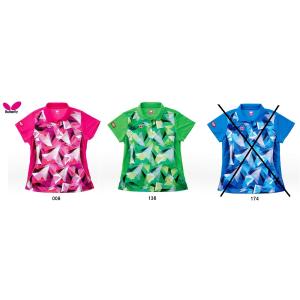 【女性用Sサイズ】Butterfly バタフライ レディース 卓球ゲームシャツ「リバレオ・シャツ」4...