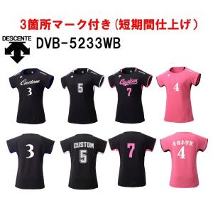≪3ヶ所マーク付き≫DESCENTEデサント女性用バレーボールユニフォーム「フレンチゲームシャツ」 DVB-5233WB｜fst