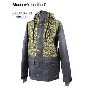 ModernAmusement（モダンアミューズメント）レディース女性用スノーボードウエアジャケット「MA-UB0214 JKT」カモ/ブラック｜fst