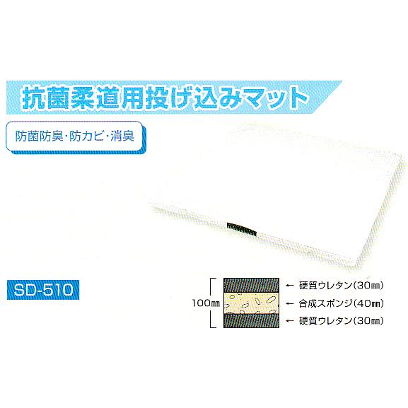 柔道用「抗菌投げ込みマット」ソフトタイプSD-510(200×200×10cm）