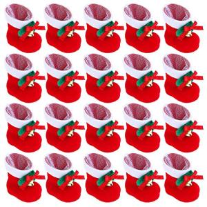 Happyyoo クリスマスブーツ ブーツ 20個セット 長靴 サンタブーツ キャンディ靴 子供 かわいい プレゼント 靴 サンタ袋 オーナメント クリスマス飾り インテリア