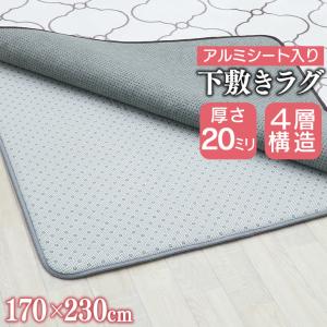 下敷きラグ 170×230cm ラグマット 厚手 ふかふか ホットカーペット対応 滑り止め アルミシート入り 保温｜エフスタイル Yahoo!ショッピング店