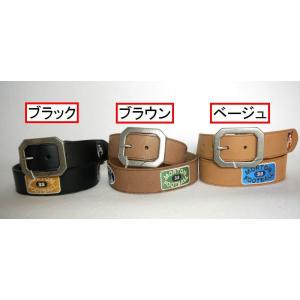 SALE　ワッペン調 刺繍ベルト Leather　Beltメール便不可　｜fsyamaichi