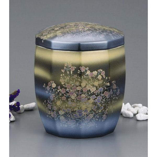 骨壺　九谷焼/　金かすみ草　7寸　手元供養 美しい骨壺 自宅供養 自宅墓 納骨 骨壺7寸　箱入り