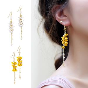 ピアス レディース アレルギー対応 揺れる ロングフラワー 小花 ロングピアス 大人 可愛い ポイント消化
