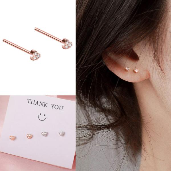 ピアス 18金仕上げ 金属アレルギー対応 レディース CZ ダイヤモンド ピンクゴールド ハート ポ...