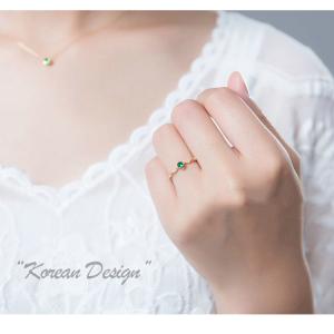 指輪 レディース C型 リング エメラルド 1...の詳細画像1