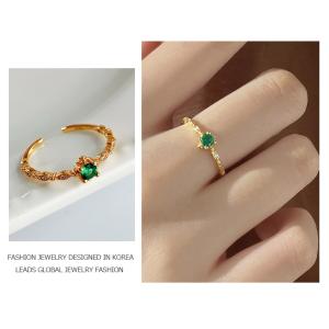指輪 レディース C型 リング エメラルド 1...の詳細画像2
