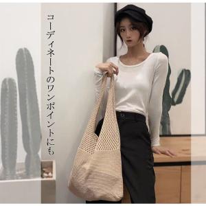 ニットバッグ トートバッグ レディース メンズ...の詳細画像3