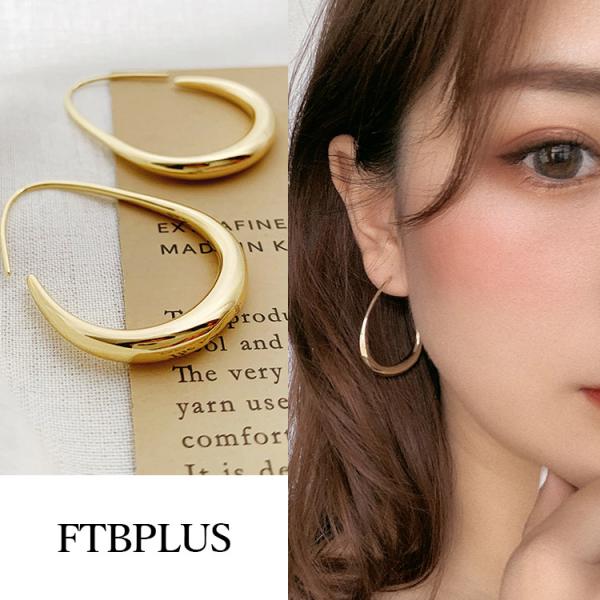 ピアス レディース フープ ドロップ 雫 フック スルー ゴールド 18kコーティング アレルギー対...