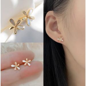 ピアス 18金 仕上げ 小ぶり お花 フラワー アレルギー対応 ポイント消化 誕生日 母の日 プレゼント 韓国ファッション