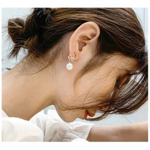 ピアス 18金 仕上げ 揺れる パール タッセ...の詳細画像1