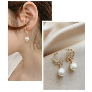 ピアス 18金 仕上げ 揺れる パール タッセ...の詳細画像3