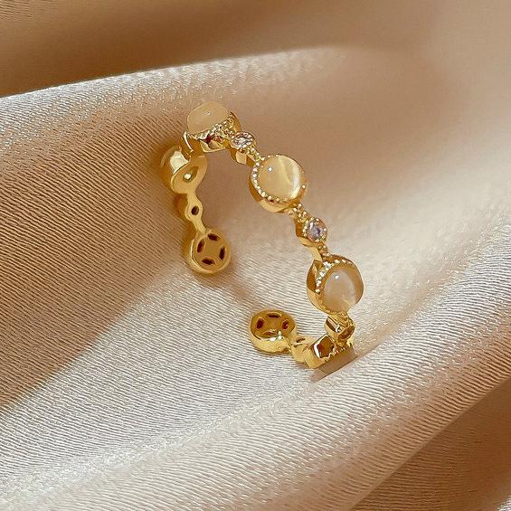 指輪 リング レディース C型リング K18コーティング ゴールドリング CZダイヤモンド 18金仕...