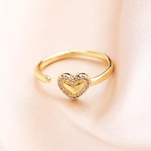 指輪 レディース リング C型リング 金属アレルギー対応 CZダイヤ ハート アクセサリー 誕生日 プレゼント 爆買