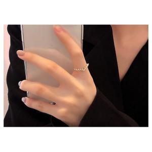 リング 指輪 レディース パール V字 18k...の詳細画像1
