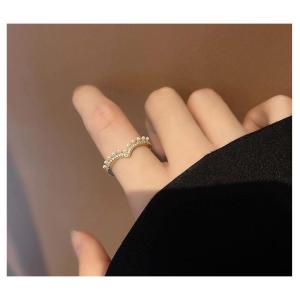 リング 指輪 レディース パール V字 18k...の詳細画像3
