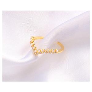 リング 指輪 レディース パール V字 18k...の詳細画像4