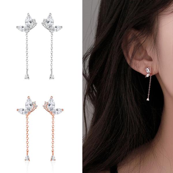 ピアス レディース CZダイヤ 揺れる 蝶々 18金 仕上げ 韓国ファッション アレルギー対応 ポイ...