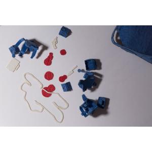 1／100添景セット 59 現場検証 レッド×ライトグレー×ブルー