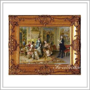 ロココ調ゴールドダブルフレーム 貴族額絵 ファブリック印刷 274M