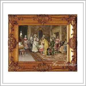 ロココ調ゴールドダブルフレーム 貴族額絵 ファブリック印刷 274M