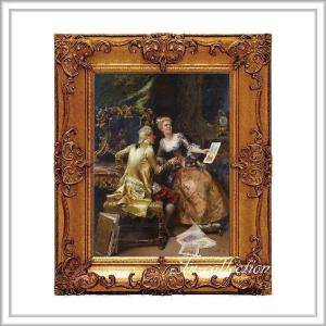 ロココ調ゴールドダブルフレーム 貴族額絵 ファブリック印刷 320S