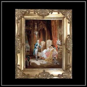 マリーアントワネット　ティータイム金額縁 マリーアントワネット額絵 ゴールドダブルフレーム Mサイズ