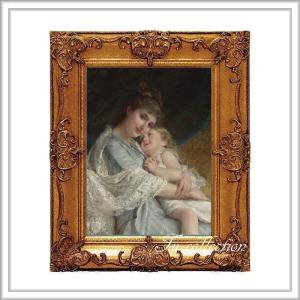 ロココ調ゴールドダブルフレーム 貴族額絵 ファブリック印刷 274M