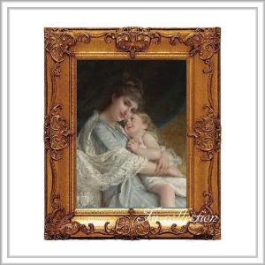 ロココ調ゴールドダブルフレーム 貴族額絵 ファブリック印刷 354S