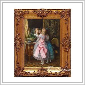 ロココ調ゴールドダブルフレーム 貴族額絵 ファブリック印刷 274M