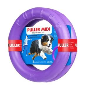 犬用玩具 ボール ロープ フライングディスク 水遊び 犬 Dear Children ドッグトレーニング玩具 PULLER Midi 中 2個セット