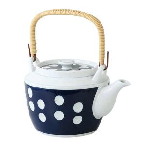 急須 おしゃれ 可愛い 昭和レトロ 有田焼 水玉 6号 土瓶 900ml