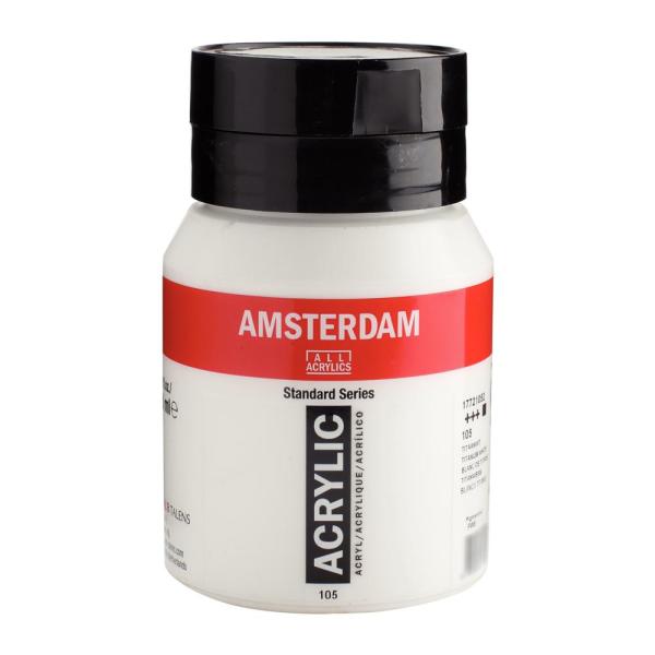 AMSTERDAM　アムステルダム　アクリリックカラー500ml　チタニウムホワイト105 4748...
